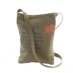 ショルダーバッグ 斜めがけ キャンバス ロゴ カーキ GY18 /MQ