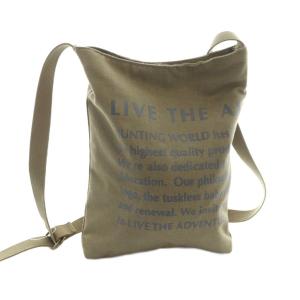 HUNTING WORLD ショルダーバッグ 斜めがけ キャンバス ロゴ カーキ GY18 /MQ