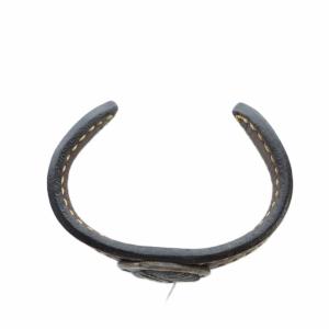 SAAD ブレスレット バングル アクセサリー ロゴ レザー コンチョ 茶 ブラウン GY18 /MQ