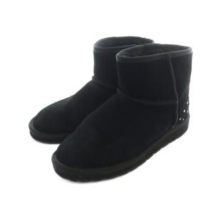 VANS ショートブーツ ムートン スタッズ ロゴ ボア 24cm 黒 ブラック V8003W GY11 /MQ