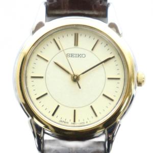 7N01-6880 腕時計 ウォッチ クォーツ ラウンド レザーベルト ゴールド色 GY11 /MQ