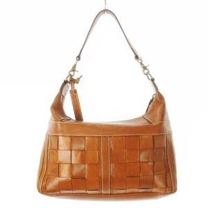 Dakota ハンドバッグ 2way ショルダーバッグ レザー 革 イントレチャート ロゴチャーム 茶 ブラウン /CK16