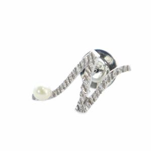 ピンブローチ パール 真珠 Silver925 イニシャル 3mm シルバー色 GY18 /MQ