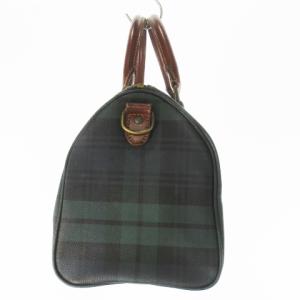 POLO RALPH LAUREN ハンドバッグ ミニボストン 2way ショルダーバッグ PVC レザー 革 ロゴ ブラックウォッチ 緑