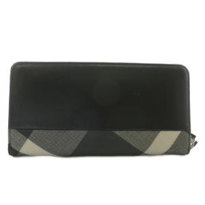 BLACK LABEL CRESTBRIDGE 長財布 PVC チェック柄 ブラック