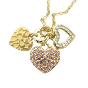 COACH ネックレス アクセサリー ハートモチーフ ラインストーン ロゴ ゴールド色 GY11 /MQ