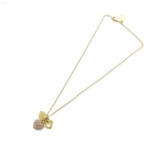 COACH ネックレス アクセサリー ハートモチーフ ラインストーン ロゴ ゴールド色 GY11 /MQ