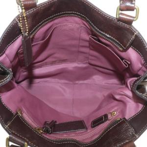 COACH ハンドバッグ トート キャンバス レザー シグネチャー 総柄 ロゴ ゴールド金具 茶色 ブラウン F15672
