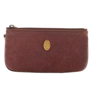 マストライン ポーチ 小物入れ レザー チェーン付き ロゴ ゴールド金具 ボルドー /XZ GY18