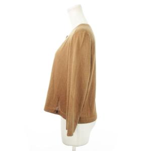 JIL SANDER NAVY カーディガン ニット クルーネック 長袖 シルク 絹 薄手 ワンポイント 大きいサイズ XL