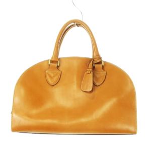 ボストンバッグ ハンドバッグ レザー チャームタグ 型押しロゴ 茶 ブラウン /MN10 GY11