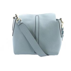 24AW フラップ 2WAY ショルダーバッグ 斜めがけ キューブ型 レザー 青 ブルー GY11 /MQ
