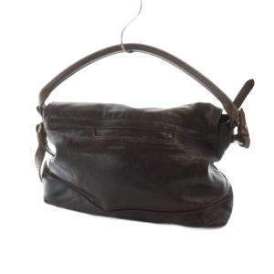 genten ハンドバッグ ショルダーバッグ レザー 2WAY ロゴ レザー 茶 ブラウン GY18 /MQ