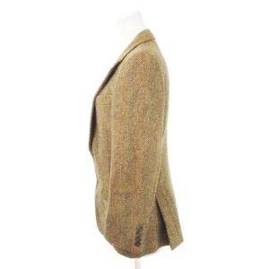 RALPH LAUREN テーラードジャケット ツイード シングル 総裏地 ダブルベンツ ヘリンボーン 11 茶 ブラウン /AH10