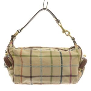 ハンドバッグ キャンバス レザー チェック柄 総柄 マルチカラー F40949 /XZ GY18