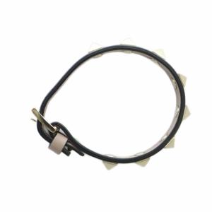 VALENTINO GARAVANI ブレスレット アクセサリー ロゴ レザー ロックスタッズ グレージュ GY11 /MQ