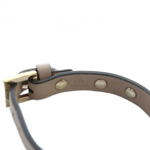 VALENTINO GARAVANI ブレスレット アクセサリー ロゴ レザー ロックスタッズ グレージュ GY11 /MQ