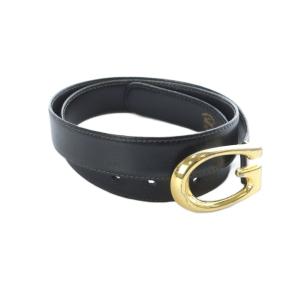 ベルト Gロゴ バックル レザー ゴールド金具 75-30 黒 ブラック GY11 /MQ OH