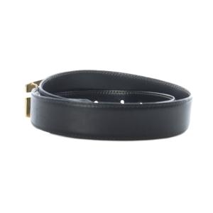 GUCCI ベルト Gロゴ バックル レザー ゴールド金具 75-30 黒 ブラック GY11 /MQ OH