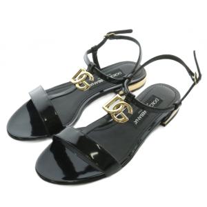 サンダル エナメル ストラップ DGロゴ 37 ブラック