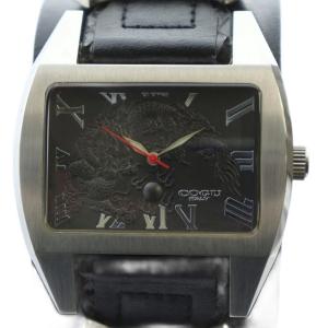 腕時計 ウォッチ クォーツ レザーベルト 黒文字盤 ローマン ロゴ シルバー色 GY18 /MQ