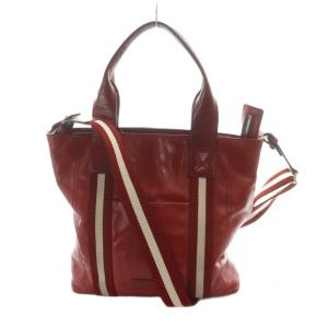 トートバッグ ショルダー 2WAY レザー ロゴ 赤 レッド GY18 /MQ