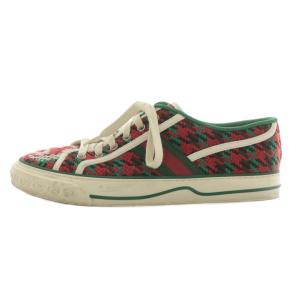 GUCCI TENNIS テニス 1977 スニーカー キャンバス ローカット 千鳥格子 千鳥柄 シェリーライン 総柄