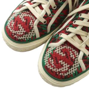 GUCCI TENNIS テニス 1977 スニーカー キャンバス ローカット 千鳥格子 千鳥柄 シェリーライン 総柄
