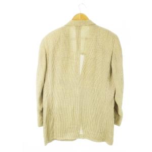 BURBERRY LONDON テーラードジャケット シングル 背抜き 麻 リネン混 ストライプ M ベージュ /CK4 GY11