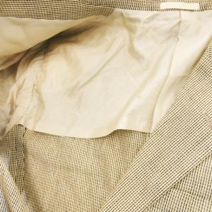 BURBERRY LONDON テーラードジャケット シングル 背抜き 麻 リネン混 ストライプ M ベージュ /CK4 GY11