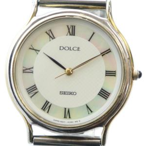5E31-6D60 DOLCE 腕時計 ウォッチ クォーツ ローマン ロゴ シェル文字盤 シルバー色 GY18