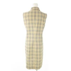 Burberry's BLUE LABEL シャツワンピース ひざ丈 ノースリーブ ハーフボタン ノバチェック 総柄 38 M ベージュ /AO22