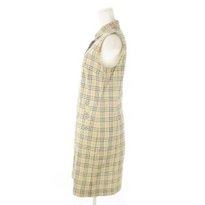 Burberry's BLUE LABEL シャツワンピース ひざ丈 ノースリーブ ハーフボタン ノバチェック 総柄 38 M ベージュ /AO22
