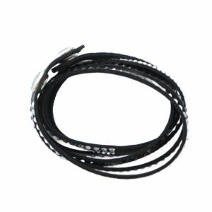 SWAROVSKI ブレスレット アクセサリー ラインストーン ロゴ 黒 ブラック GY11 /MQ