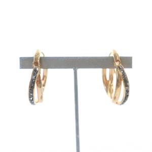 イヤリング アクセサリー 両耳用 ラインストーン ロゴ ゴールド色 GY11 /MQ