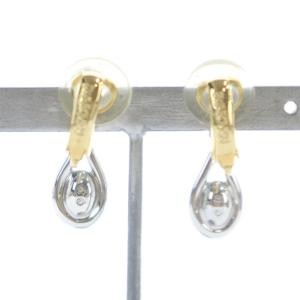 SWAROVSKI イヤリング アクセサリー 両耳用 クリップ式 ラインストーン クリスタル ロゴ ティアドロップ ゴールド色