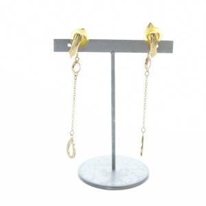 SWAROVSKI イヤリング アクセサリー 両耳用 クリップ式 ロング ラインストーン ゴールド色 GY11 /MQ