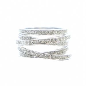 SWAROVSKI 指輪 リング アクセサリー スパイラル ラインストーン ロゴ 55 14号 シルバー色 GY11 /MQ