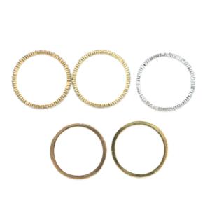 SWAROVSKI 指輪 リング ラインストーン 5連 ロゴ 13号 16号 ゴールド色 シルバー色 GY11 /MQ