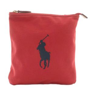 ショルダーバッグ ポシェット キャンバス ポニー ロゴ 刺繍 赤 レッド 紺 ネイビー /XZ GY11
