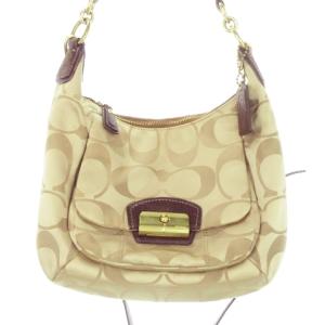 ショルダーバッグ ハンドバッグ 2way キャンバス レザー シグネチャー ベージュ 19335 /AH4