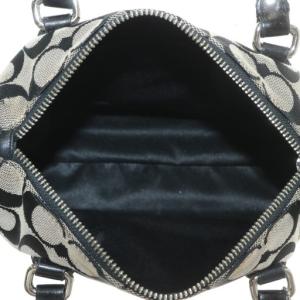 COACH ハンドバッグ ショルダー 2WAY キャンバス レザー シグネチャー 総柄 ロゴ 黒 ブラック /XZ