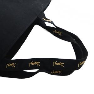 YVES SAINT LAURENT ノベルティ トートバッグ ハンド キャンバス ロゴ 黒 ブラック GY18 /MQ