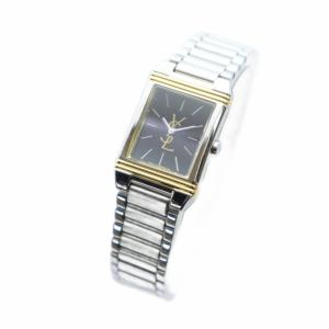 YVES SAINT LAURENT 5421-H04732 腕時計 クォーツ スクエア 黒文字盤 シルバーカラー
