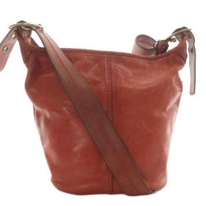 ショルダーバッグ レザー バケツ型 内側チェック柄 赤 レッド 11422 /XZ GY18