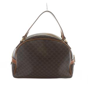 CELINE MC98/2 ハンドバッグ ロゴ マカダム柄 レザー PVC 茶 ブラウン GY18 /MQ