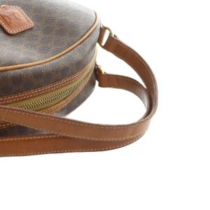 CELINE MC98/2 ハンドバッグ ロゴ マカダム柄 レザー PVC 茶 ブラウン GY18 /MQ