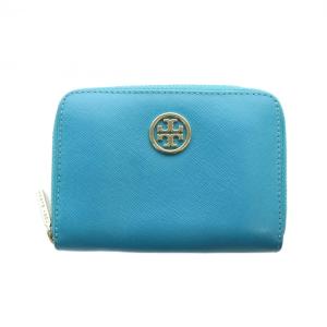 小銭入れ コインケース PVC ロゴ ラウンドファスナー キーリング 青 ブルー GY18 /MQ