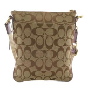COACH ショルダーバッグ キャンバス シグネチャー 総柄 ベージュ 紫 パープル 40688 /XZ GY18
