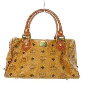 ボストンバッグ ミニ 2way ショルダーバッグ レザー 革 ロゴ 総柄 茶 ブラウン /AO6 GY18